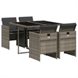 Afuera Living Contemporary 5 Piece Rattan Patio Dining Set in Gray