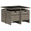Afuera Living Contemporary 5 Piece Rattan Patio Dining Set in Gray
