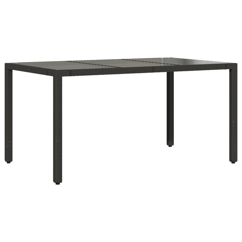 Afuera Living Contemporary Poly Rattan Garden Dining Set in Black