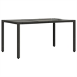 Afuera Living Contemporary Poly Rattan Garden Dining Set in Black