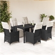 Afuera Living Contemporary Poly Rattan Garden Dining Set in Black