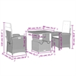 Afuera Living 3 Piece Poly Rattan Garden Dining Set in Beige