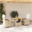 Afuera Living 3 Piece Poly Rattan Garden Dining Set in Beige