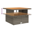 Afuera Living Contemporary 5 Piece Poly Rattan Garden Dining Set in Gray