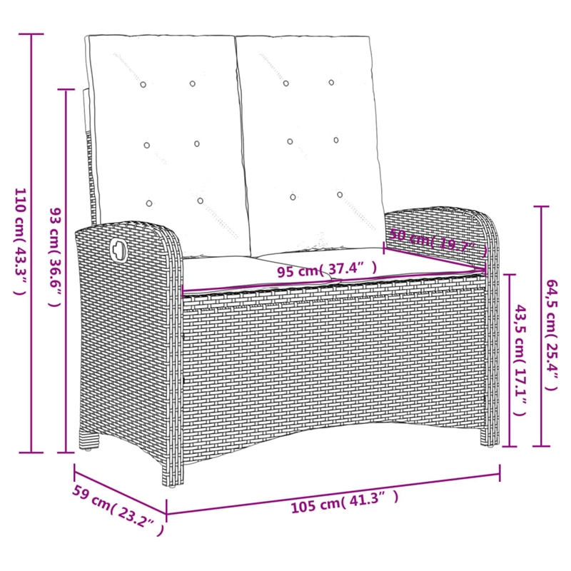 Afuera Living Contemporary 4 Piece Poly Rattan Garden Dining Set in Gray
