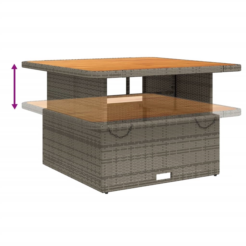 Afuera Living Contemporary 4 Piece Poly Rattan Garden Dining Set in Gray