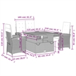 Afuera Living Contemporary 4 Piece Poly Rattan Garden Dining Set in Gray