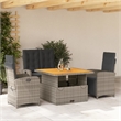 Afuera Living Contemporary 4 Piece Poly Rattan Garden Dining Set in Gray