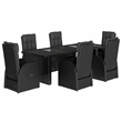 Afuera Living 7 Piece Poly Rattan Garden Dining Set in Black