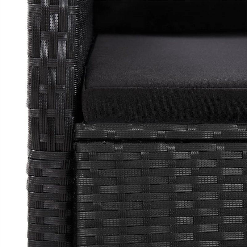 Afuera Living 7 Piece Poly Rattan Garden Dining Set in Black