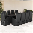 Afuera Living Contemporary 11 Piece Rattan Garden Dining Set in Black