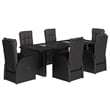 Afuera Living 7 Piece Poly Rattan Garden Dining Set in Black