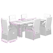 Afuera Living 7 Piece Poly Rattan Garden Dining Set in Black