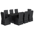 Afuera Living 9 Piece Poly Rattan Garden Dining Set in Black