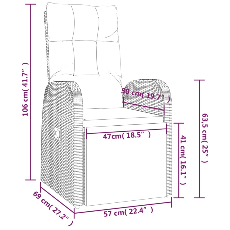 Afuera Living 9 Piece Poly Rattan Garden Dining Set in Black