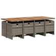Afuera Living Contemporary 12 Piece Poly Rattan Patio Dining Set in Gray