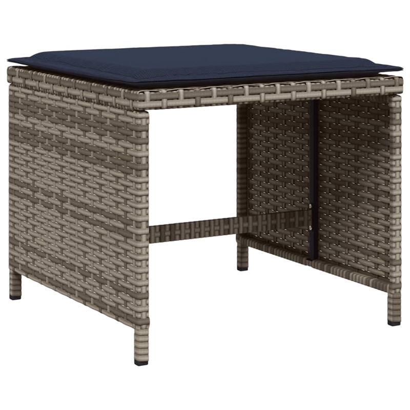 Afuera Living Contemporary 12 Piece Poly Rattan Patio Dining Set in Gray