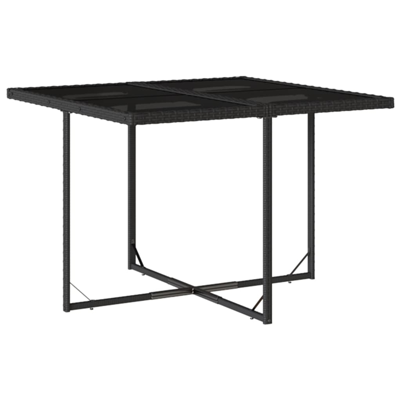 Afuera Living 9 Piece Poly Rattan Patio Dining Set in Black/Cream White