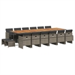 Afuera Living Contemporary Poly Rattan Garden Dining Set in Gray/Brown
