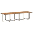 Afuera Living Contemporary Poly Rattan Garden Dining Set in Gray/Brown