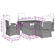 Afuera Living 5 Piece Poly Rattan Garden Dining Set in Brown