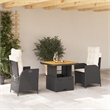 Afuera Living 3 Piece Poly Rattan Garden Dining Set in Black