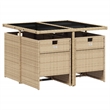 Afuera Living Contemporary 5 Piece Rattan Patio Dining Set in Beige