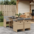 Afuera Living Contemporary 5 Piece Rattan Patio Dining Set in Beige