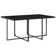 Afuera Living Contemporary 7 Piece Poly Rattan Patio Dining Set in Black