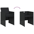 Afuera Living Contemporary 7 Piece Poly Rattan Patio Dining Set in Black