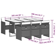 Afuera Living Contemporary 7 Piece Poly Rattan Patio Dining Set in Black