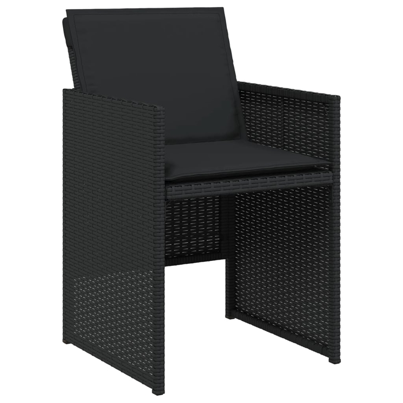 Afuera Living Contemporary 9 Piece Poly Rattan Patio Dining Set in Black