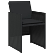Afuera Living Contemporary 9 Piece Poly Rattan Patio Dining Set in Black