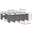 Afuera Living Contemporary 9 Piece Poly Rattan Patio Dining Set in Brown