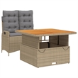 Afuera Living Contemporary Poly Rattan Garden Dining Set in Brown