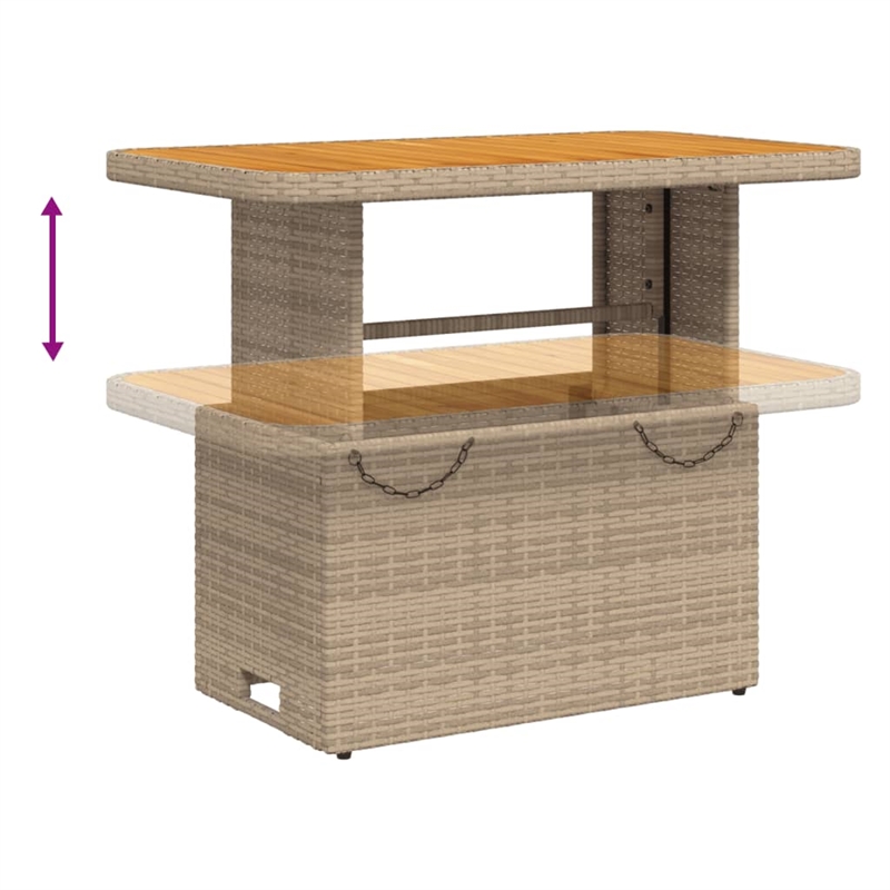 Afuera Living Contemporary Rattan Garden Dining Set in Brown