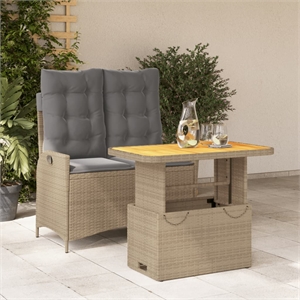 Afuera Living Contemporary Rattan Garden Dining Set in Brown