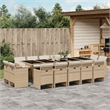 Afuera Living 15 Piece Poly Rattan Patio Dining Set in Beige/Black