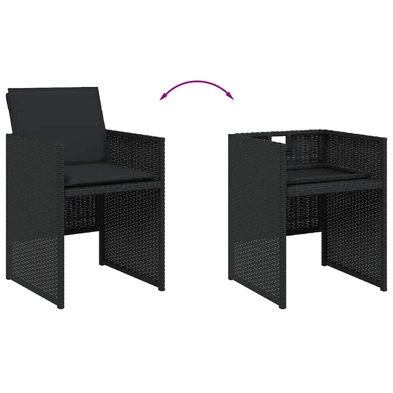 Afuera Living 16 Piece Poly Rattan Patio Dining Set in Black