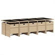Afuera Living 11 Piece Poly Rattan Patio Dining Set in Beige