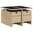 Afuera Living 9 Piece Poly Rattan Garden Dining Set in Beige/Black
