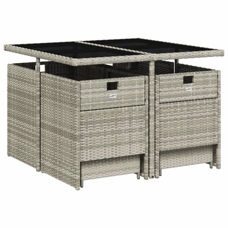 Afuera Living 9 Piece Poly Rattan Garden Dining Set in Anthracite