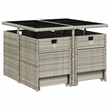 Afuera Living 9 Piece Poly Rattan Garden Dining Set in Anthracite