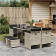 Afuera Living 9 Piece Poly Rattan Garden Dining Set in Anthracite