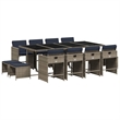 Afuera Living Contemporary 13 Piece Poly Rattan Patio Dining Set in Gray