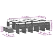 Afuera Living 15 Piece Poly Rattan Patio Dining Set in Black