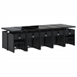Afuera Living 15 Piece Poly Rattan Patio Dining Set in Black
