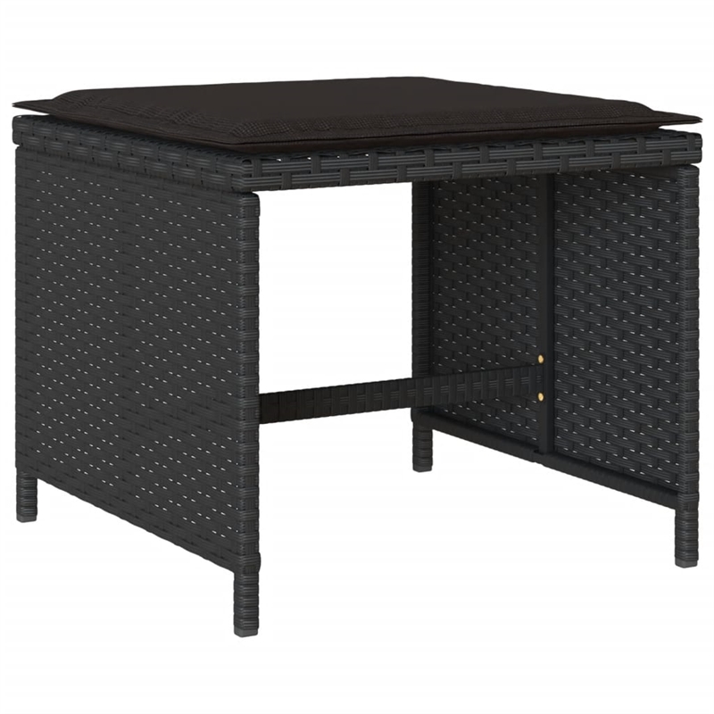 Afuera Living 15 Piece Poly Rattan Patio Dining Set in Black