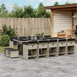 Afuera Living 14-Seater Patio Dining Set in Anthracite/Light Gray