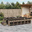Afuera Living Contemporary 17 Piece Poly Rattan Patio Dining Set in Gray
